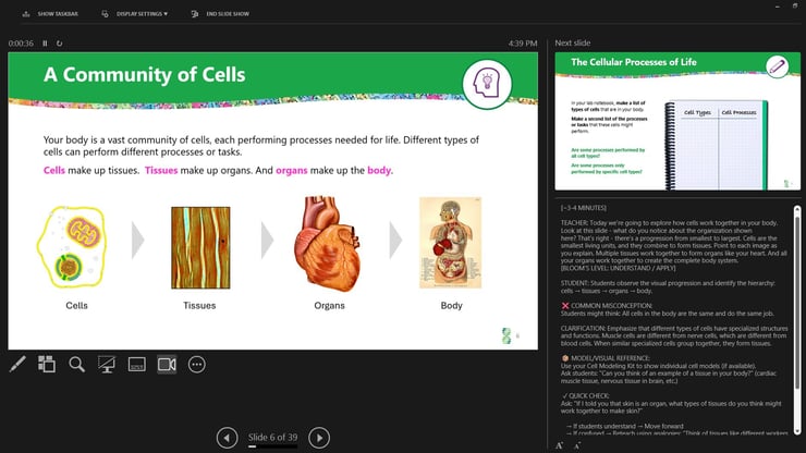 Enhanced teacher note screenshot